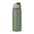 FreeSip 32oz in Green House, olive green body with light gray lid, tan carry loop, and dark gray flip cap
